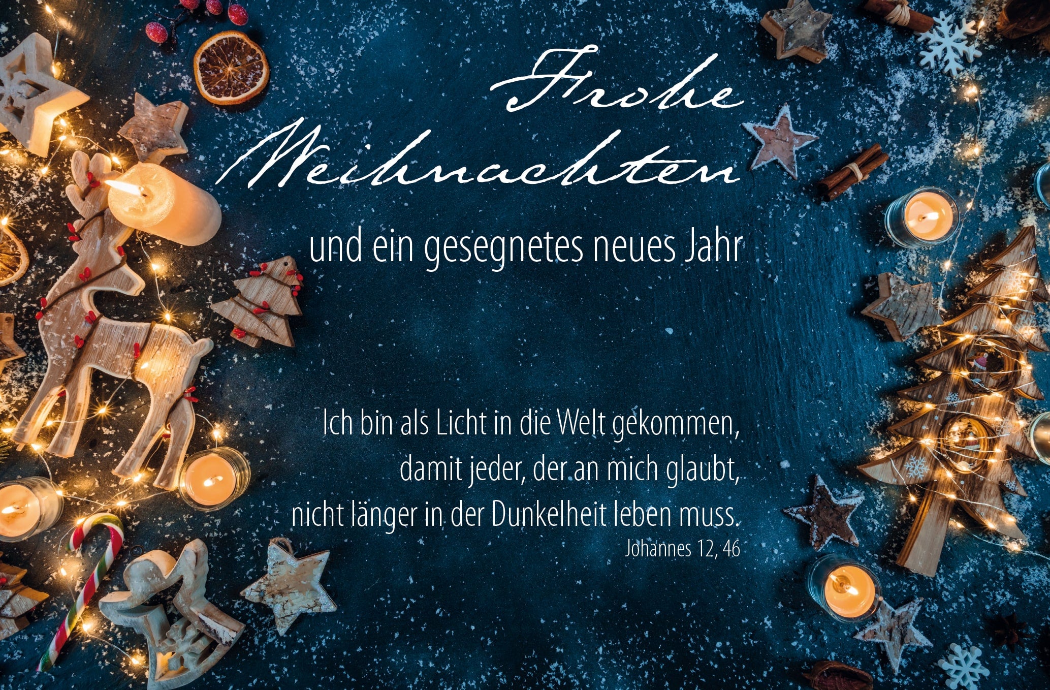 Ich bin als Licht in die Welt gekommen (Faltkarte Weihnachten)