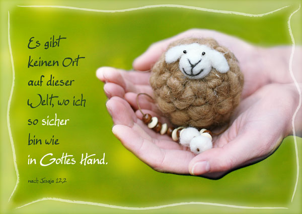 gottes hände sind wie ein großes zelt In Gottes Hand (Postkarte)