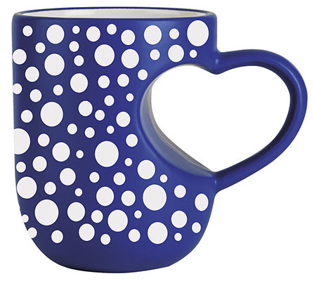 Lieblingstasse (Tasse Henkel in Herzform blau)