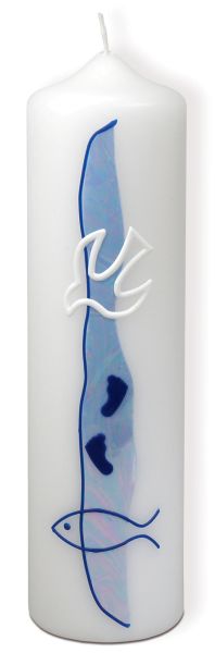 Taufe - Kerze blau - Höhe 22 cm