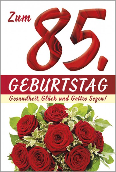 Geburtstagskarte Zum 85. – Blumenmuster, Elegante Karte Für Beste Freunde, 145x145 Mm